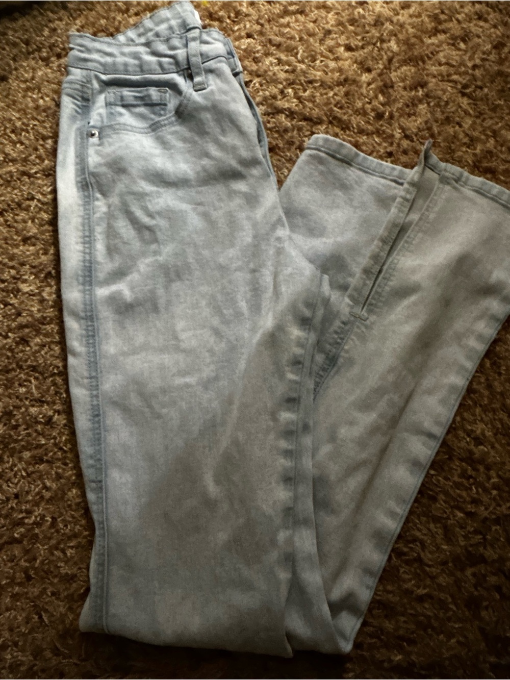 Mud Pie Light Blue Washed Straight Jeans
